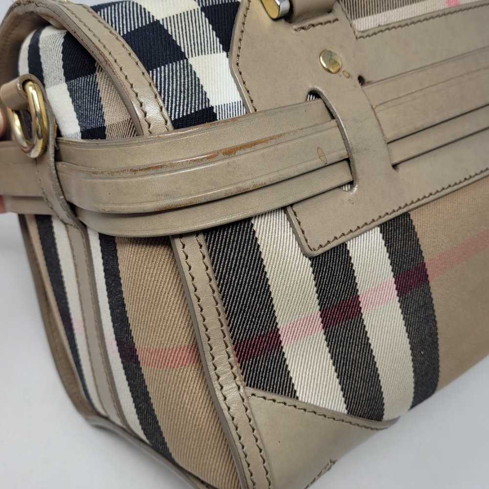 BURBERRY Beige Bridle House Check Handbag - Picture 11 of 16